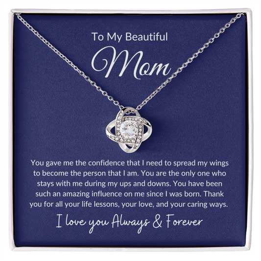 To My Beautiful Mom | Love Knot Necklace