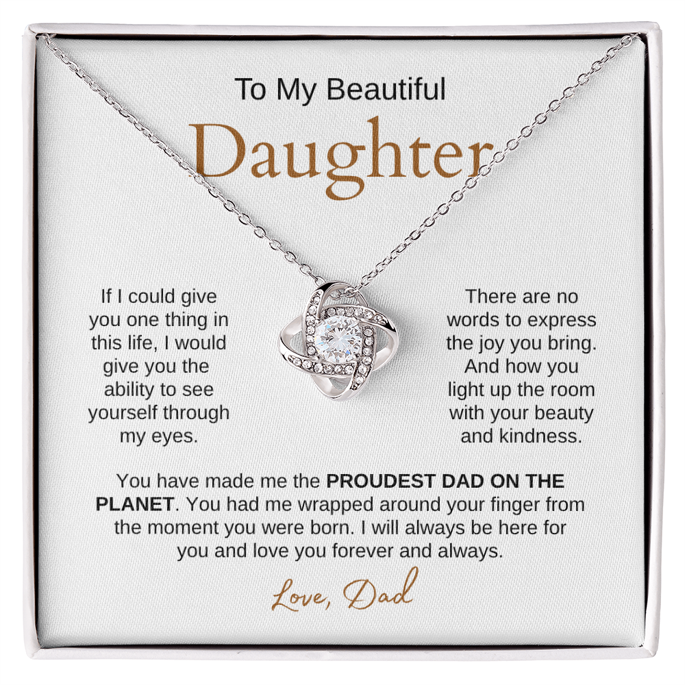 To My Beautiful Daughter| Love Knot Necklace