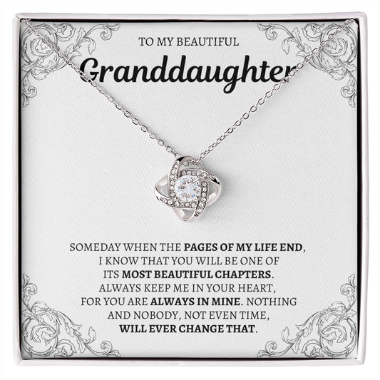To My Granddaughter | Love Knot Necklace