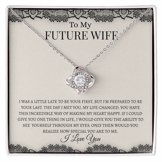 Future Wife Black Lace| Love Knot Necklace