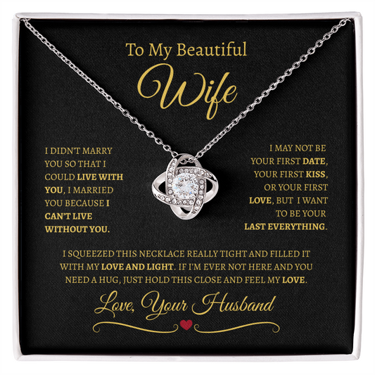 To My Beautiful Wife | Love Knot Necklace