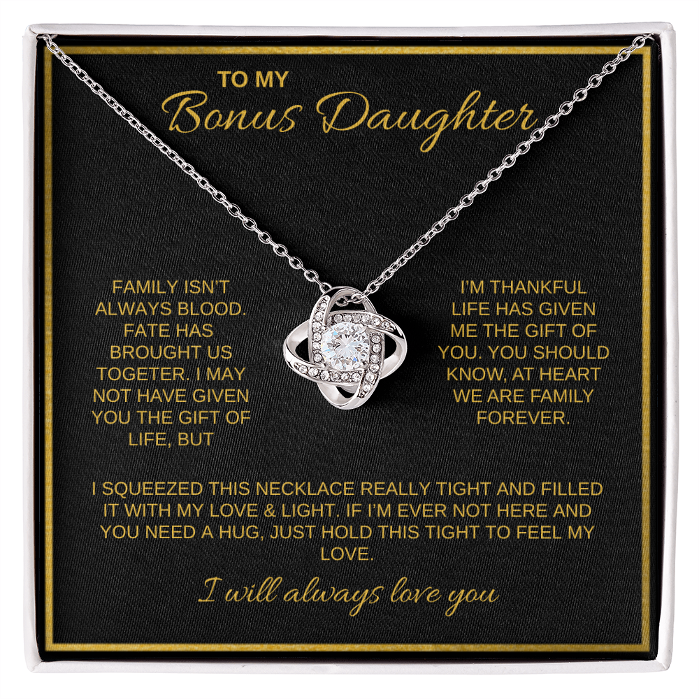 To My Bonus Daughter | Love Knot Necklace