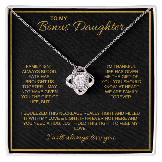 To My Bonus Daughter | Love Knot Necklace