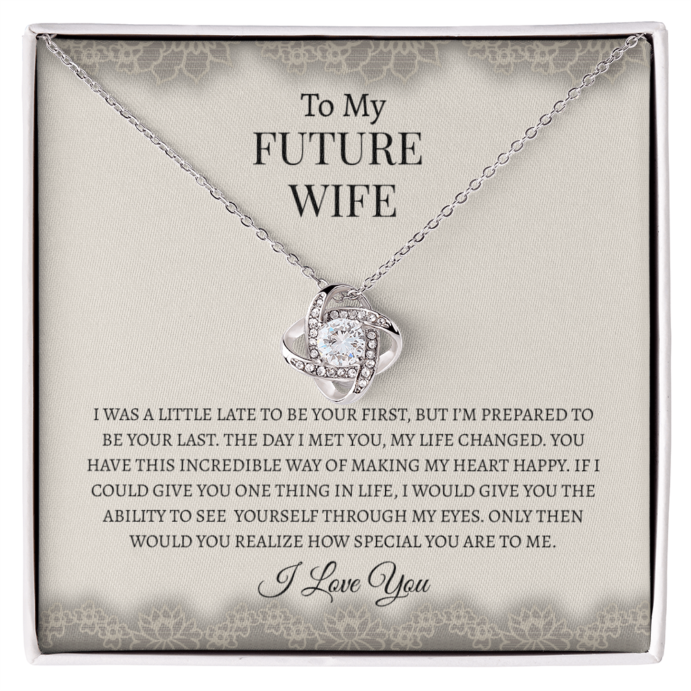 To My Future Wife Gray Lace | Love Knot Necklace