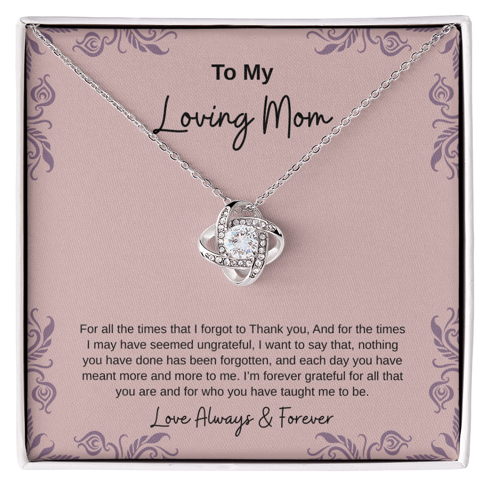 To My Loving Mom | Love Knot Necklace