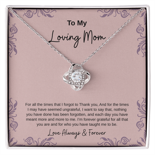 To My Loving Mom | Love Knot Necklace