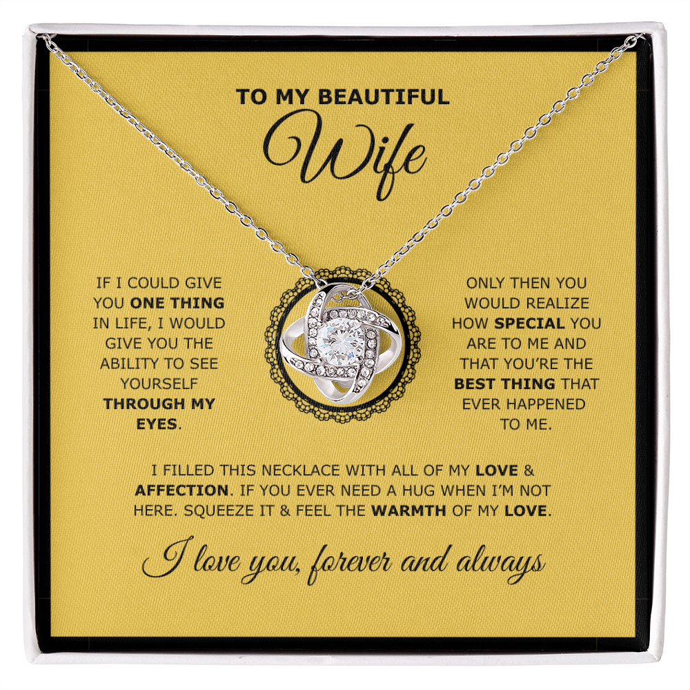 To My Beautiful Wife | Love Knot Necklace