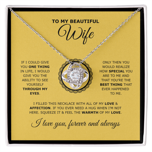 To My Beautiful Wife | Love Knot Necklace