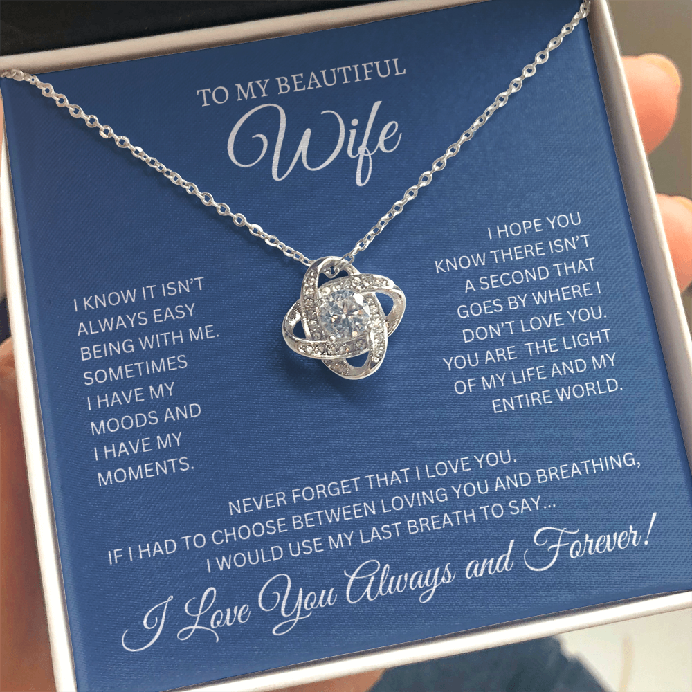 To My Beautiful Wife | Love Knot Necklace