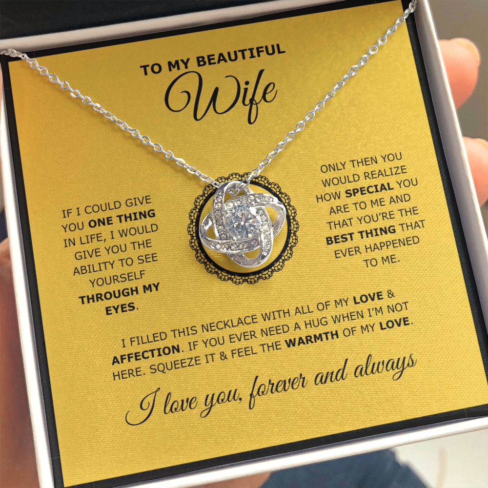 To My Beautiful Wife | Love Knot Necklace
