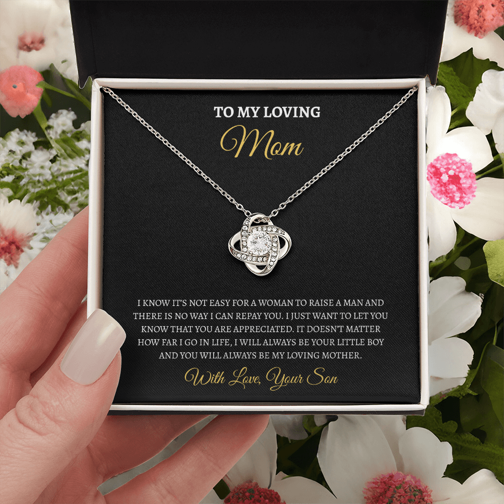 To My Loving Mom from son | Love Knot Necklace