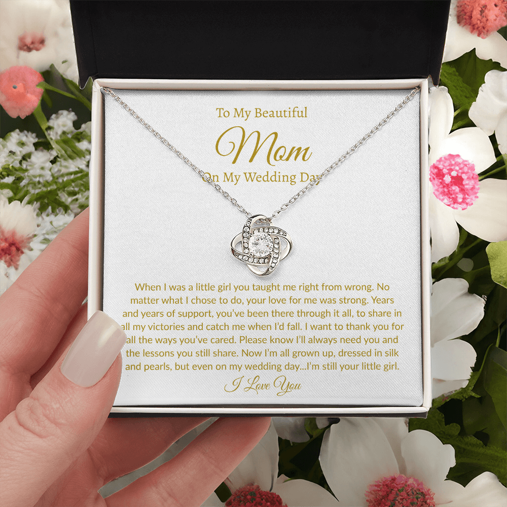 My Beautiful Mom on my Wedding | Love Knot Necklace