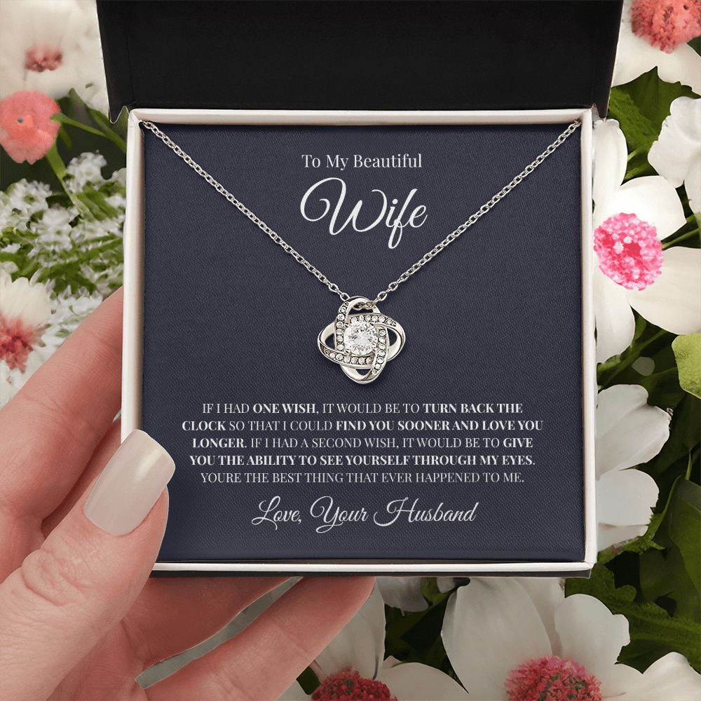 To My Beautiful Wife | Love Knot Necklace