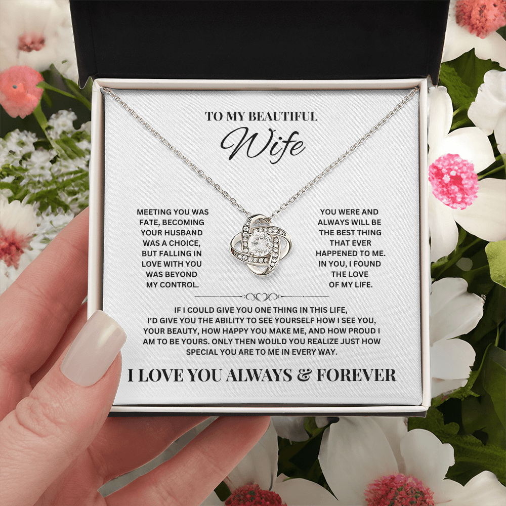 To My Beautiful Wife | Love Knot Necklace