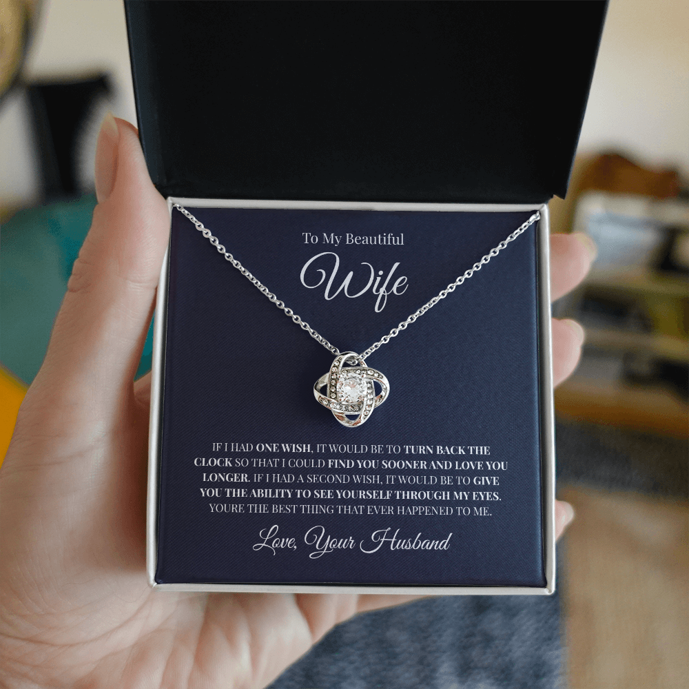 To My Beautiful Wife | Love Knot Necklace