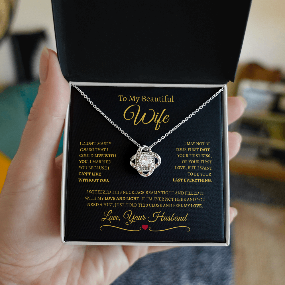 To My Beautiful Wife | Love Knot Necklace