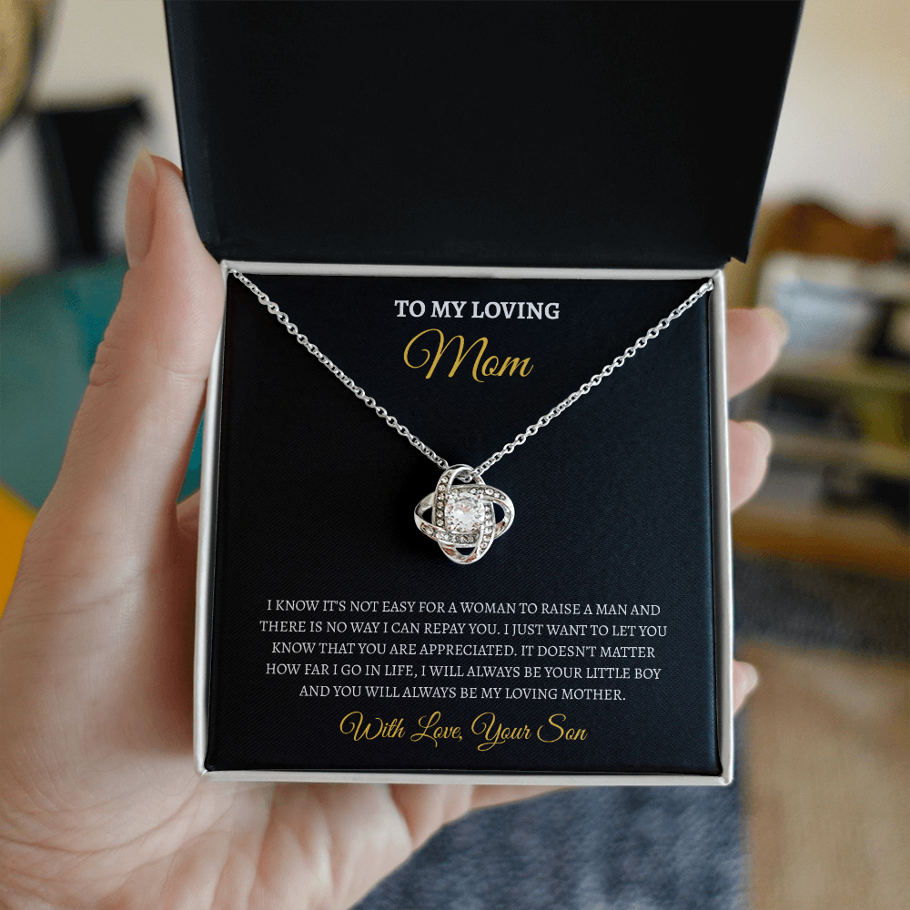 To My Loving Mom from son | Love Knot Necklace