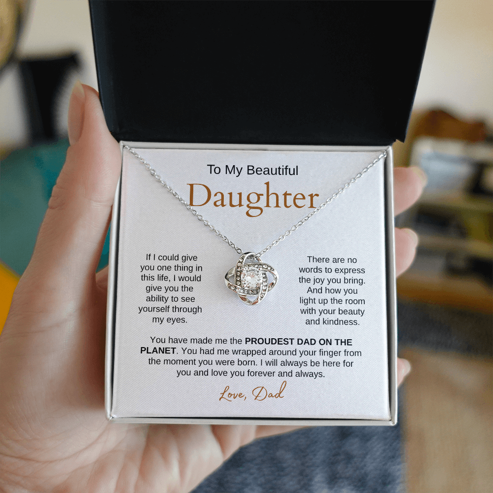 To My Beautiful Daughter| Love Knot Necklace