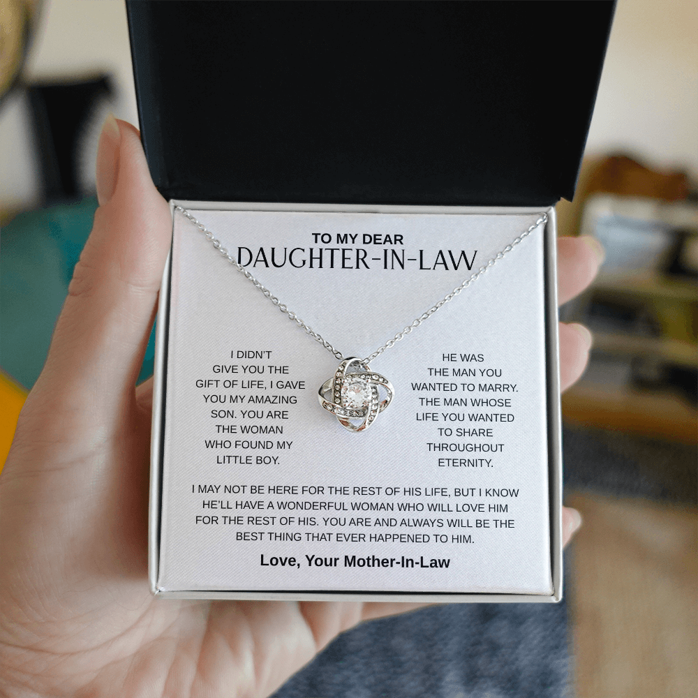 To My Dear Daughter-In-Law | Love Knot Necklace