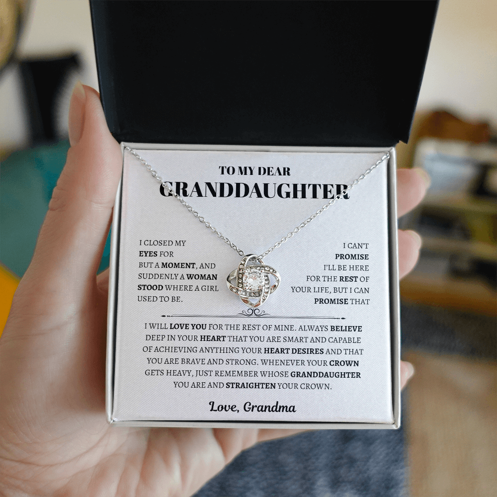To My Dear Granddaughter from Grandma | Love Knot Necklace