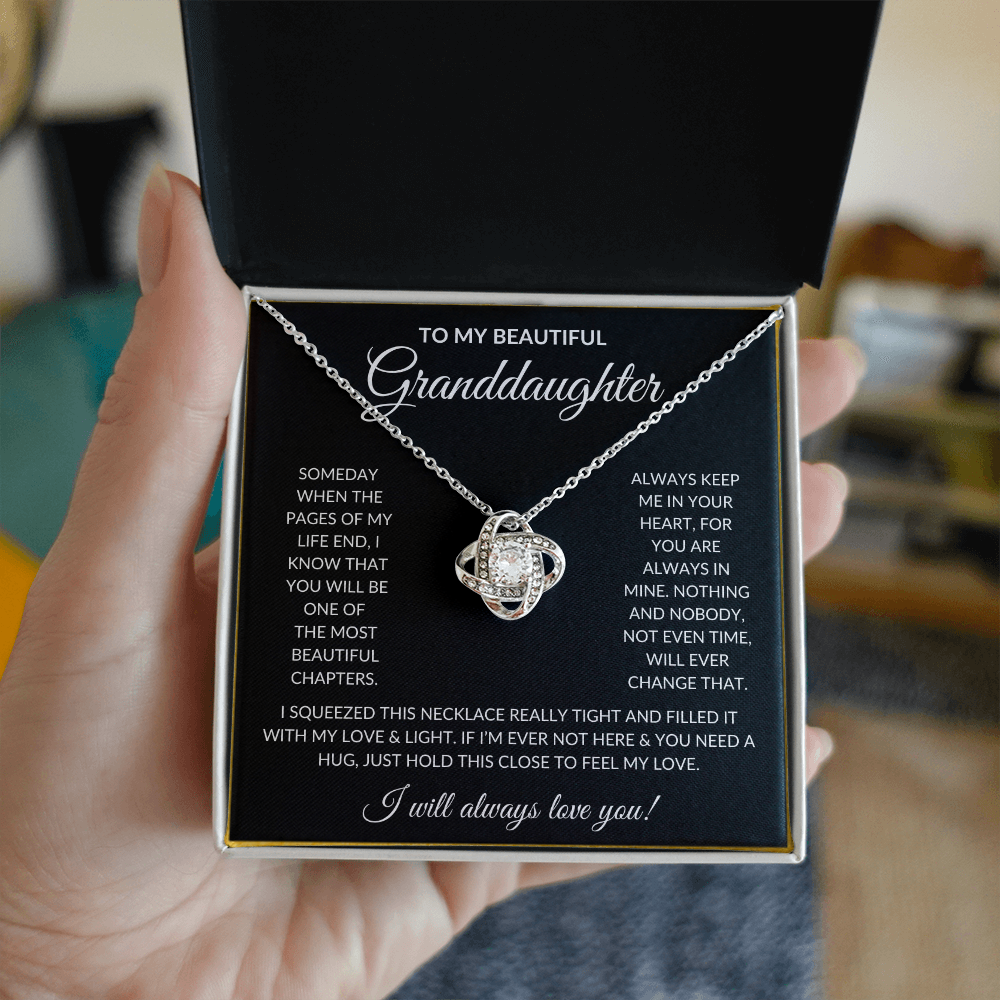 To My Beautiful Granddaughter | Love Knot Necklace