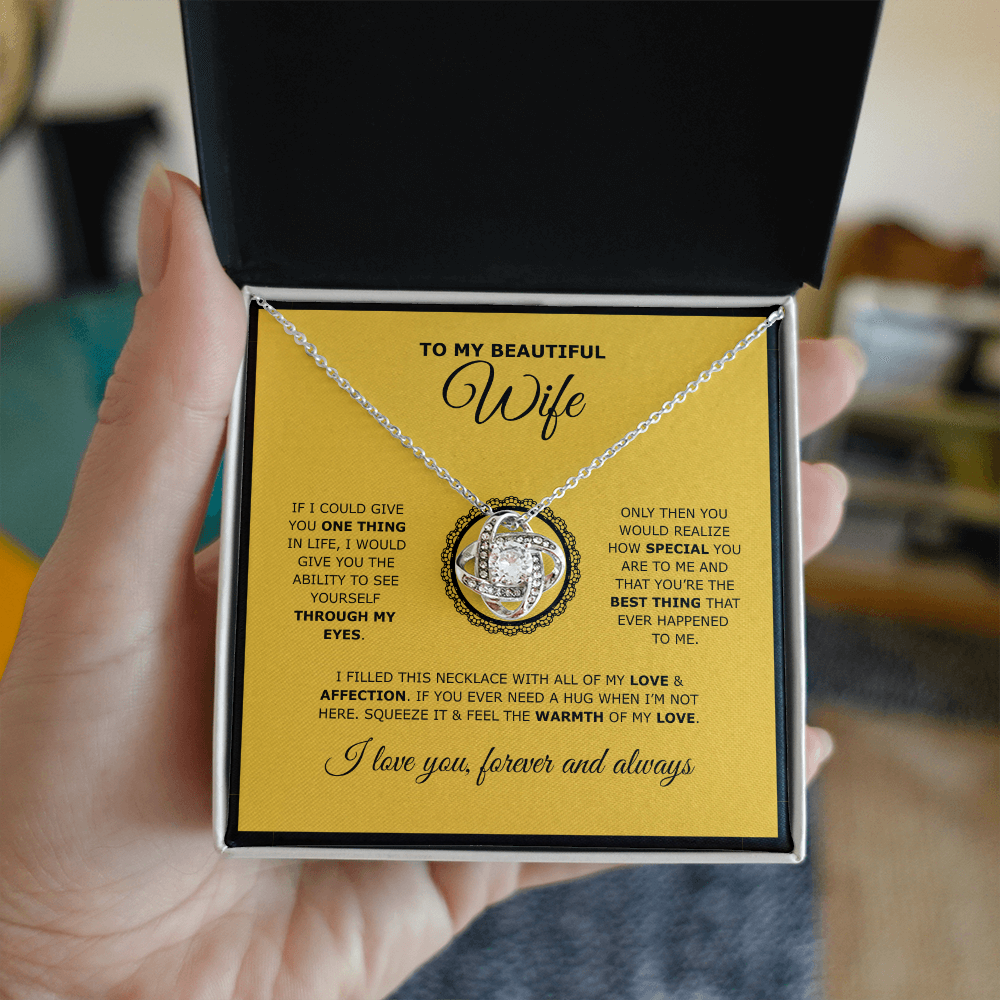 To My Beautiful Wife | Love Knot Necklace