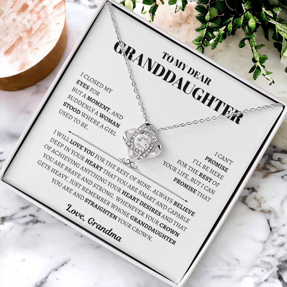 To My Dear Granddaughter from Grandma | Love Knot Necklace