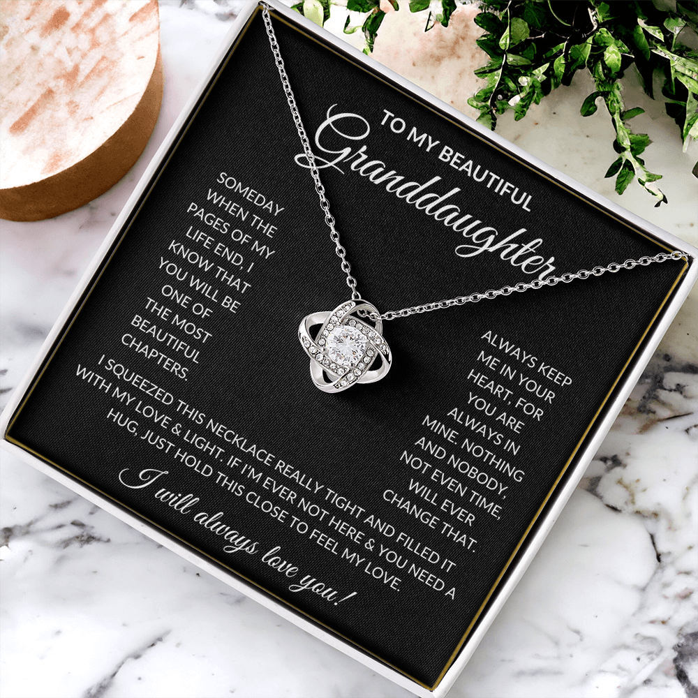 To My Beautiful Granddaughter | Love Knot Necklace