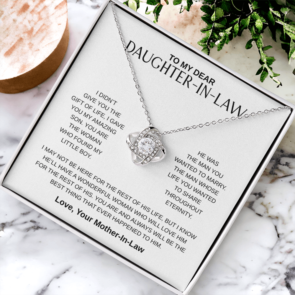 To My Dear Daughter-In-Law | Love Knot Necklace