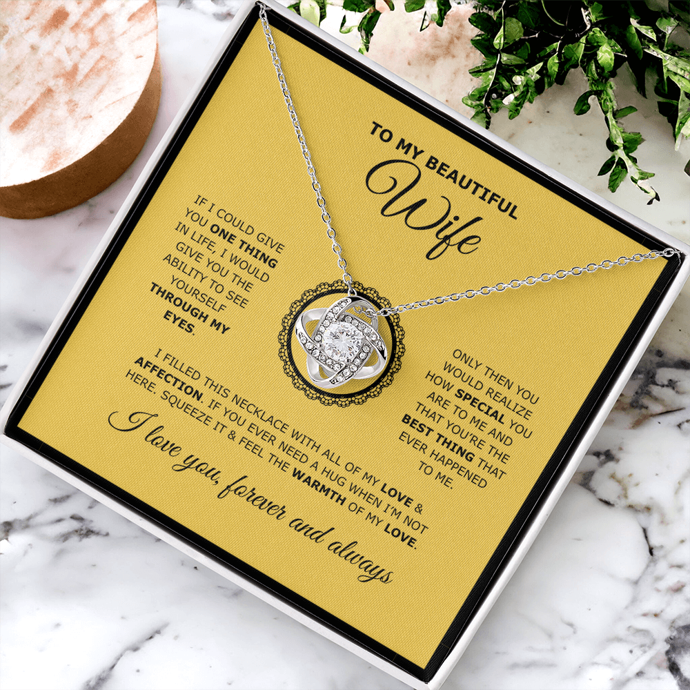 To My Beautiful Wife | Love Knot Necklace