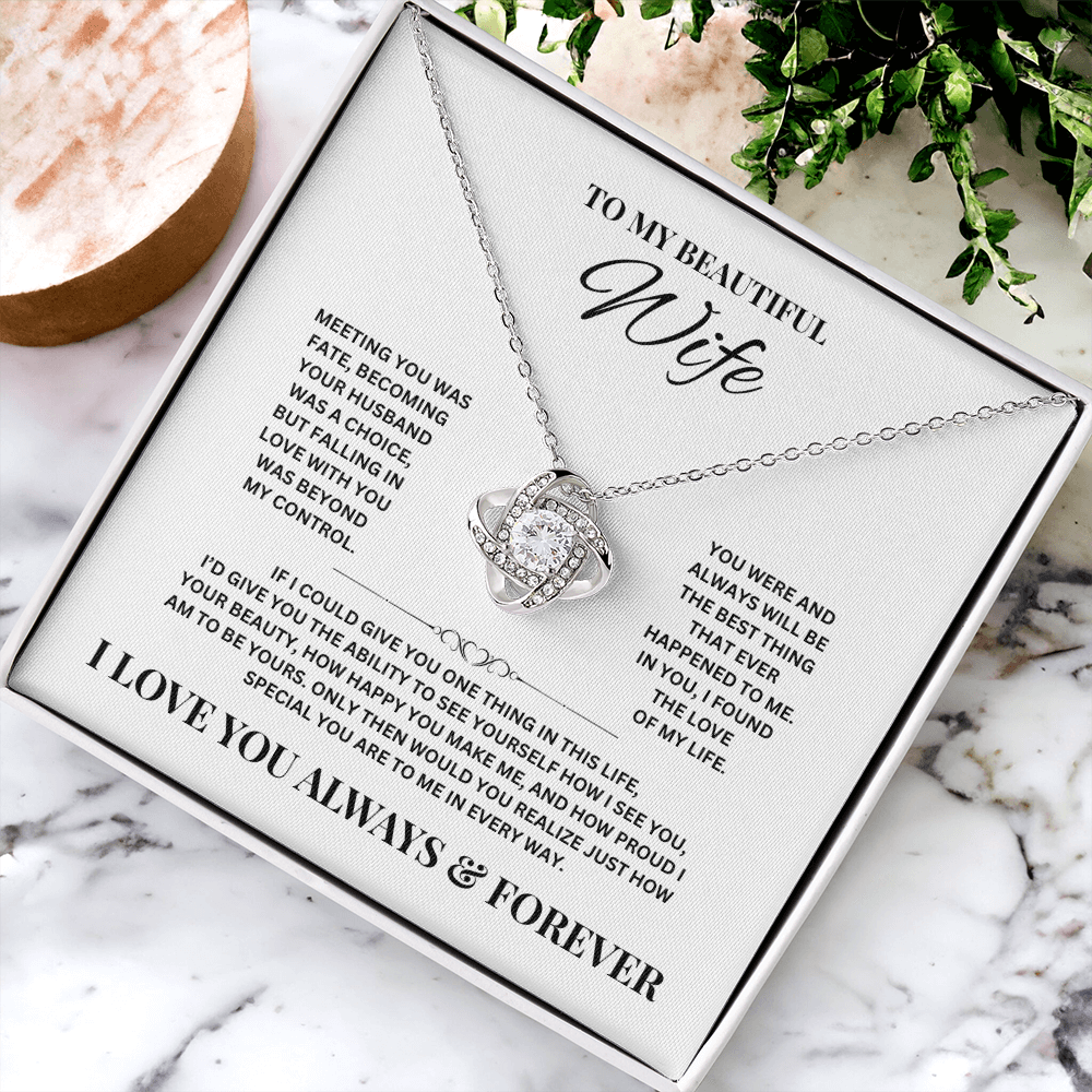 To My Beautiful Wife | Love Knot Necklace