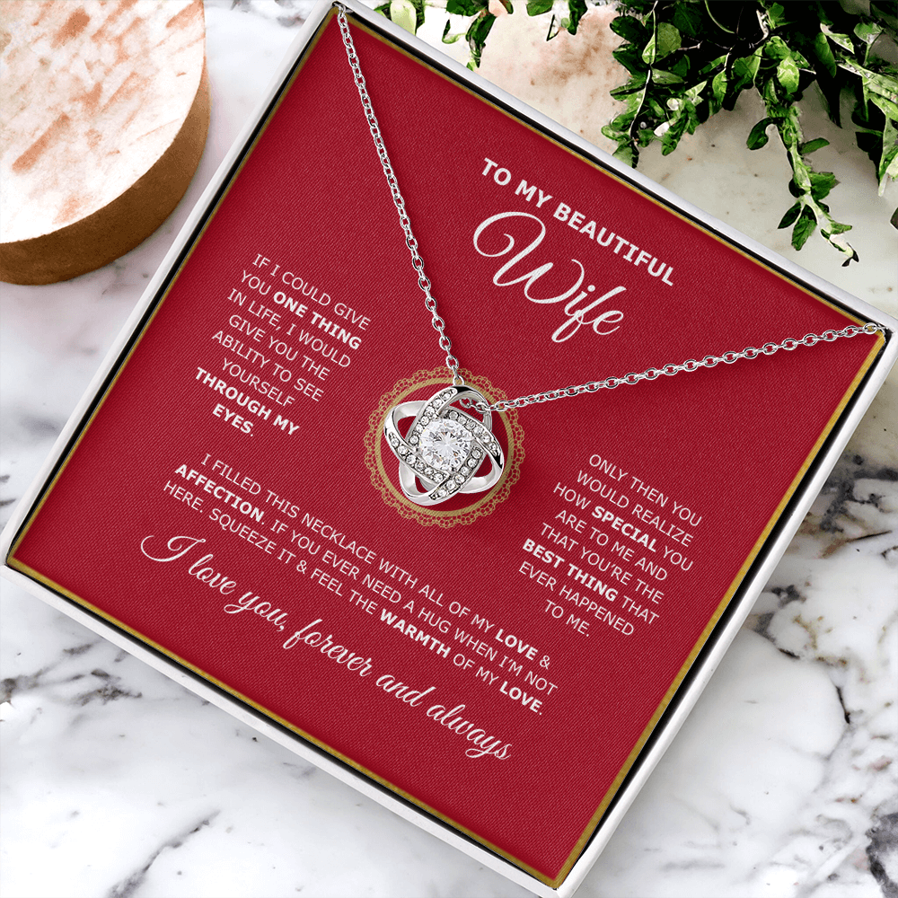 TO MY BEAUTIFUL Wife | Love Knot Necklace