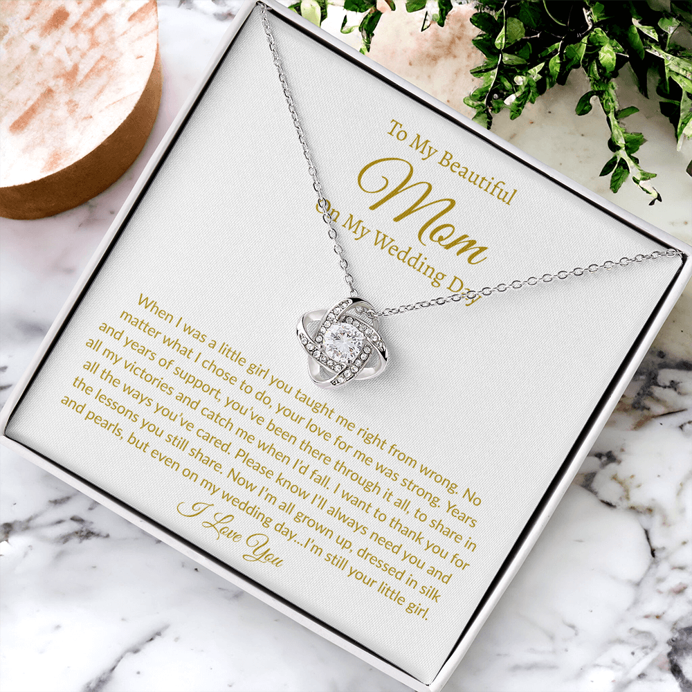 My Beautiful Mom on my Wedding | Love Knot Necklace