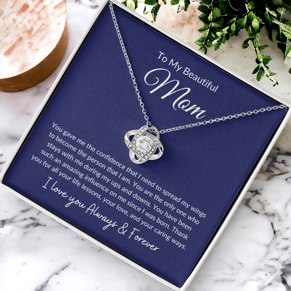 To My Beautiful Mom | Love Knot Necklace