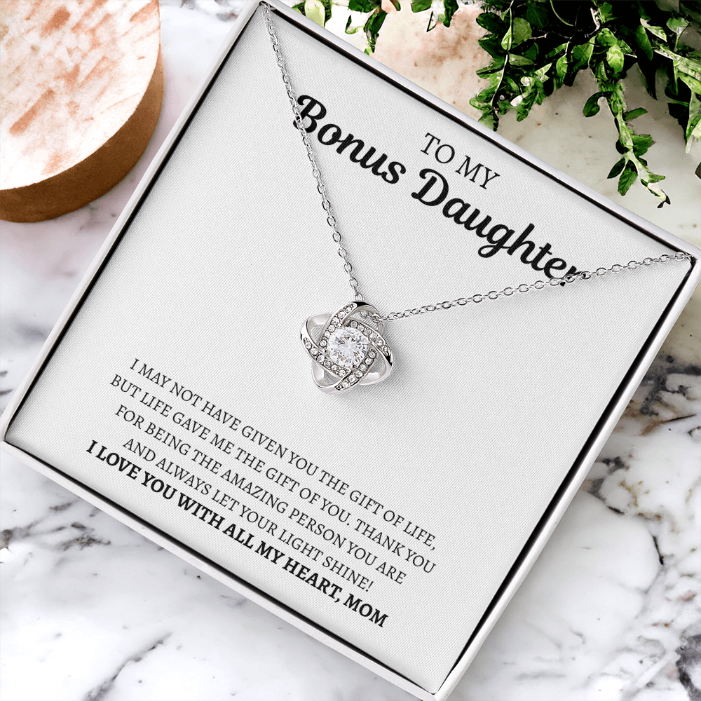 To My Bonus Daughter from Mom | Love Knot Necklace