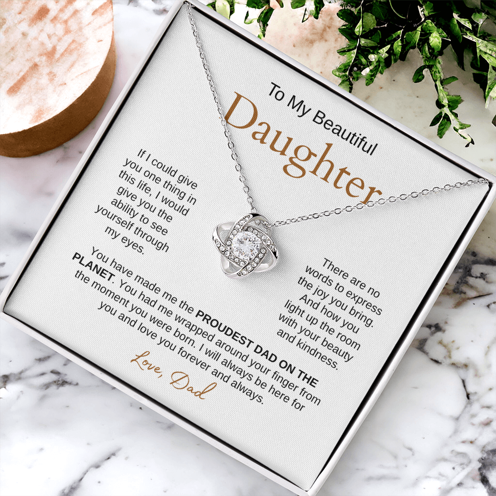 To My Beautiful Daughter| Love Knot Necklace