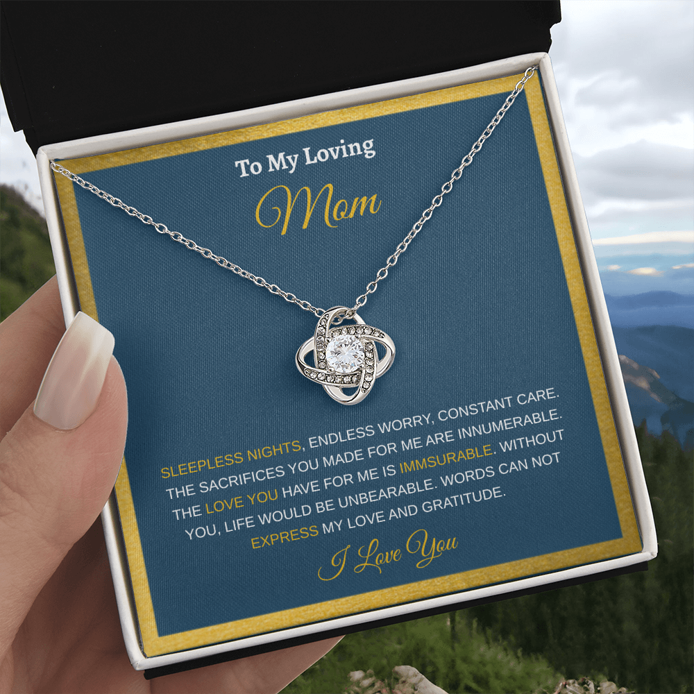 To My Loving Mom | Love Knot Necklace