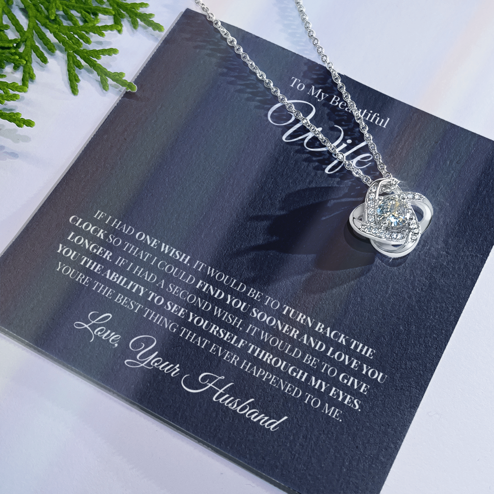 To My Beautiful Wife | Love Knot Necklace