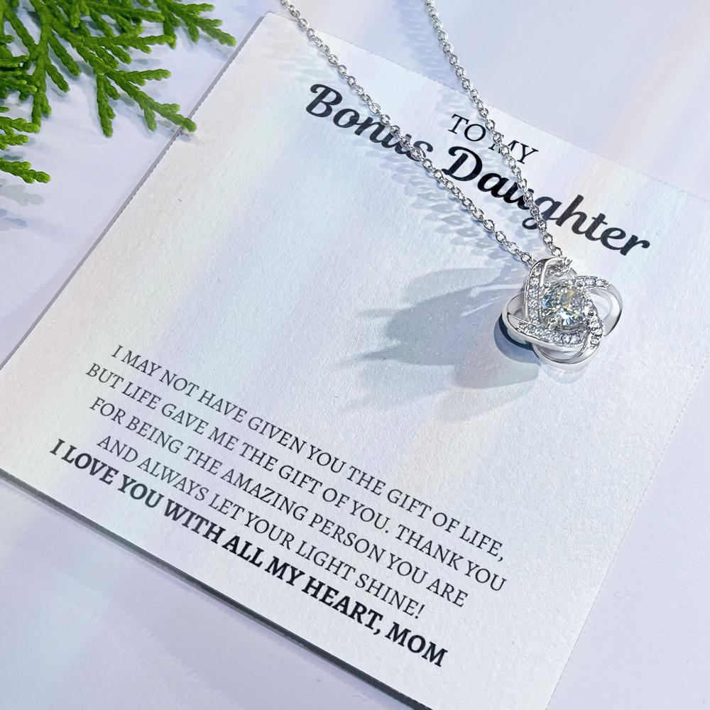 To My Bonus Daughter from Mom | Love Knot Necklace