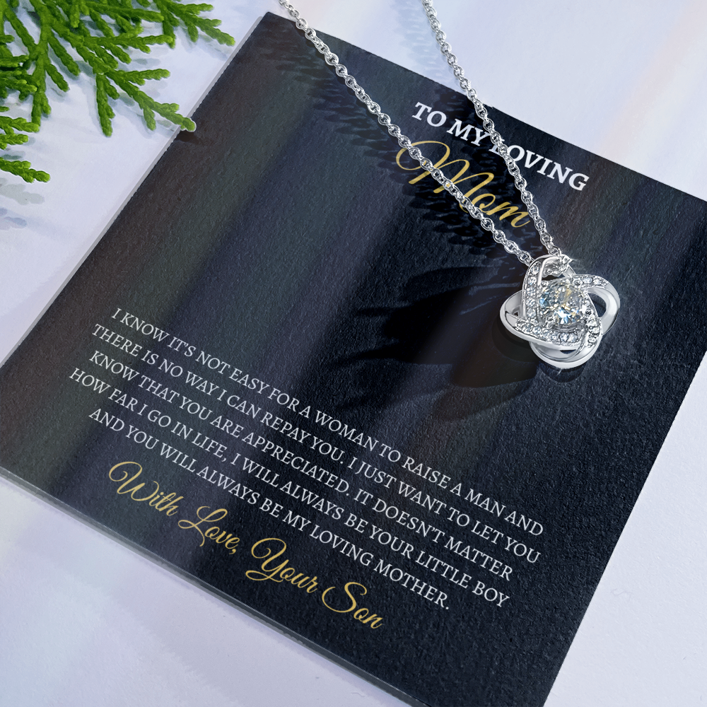 To My Loving Mom from son | Love Knot Necklace