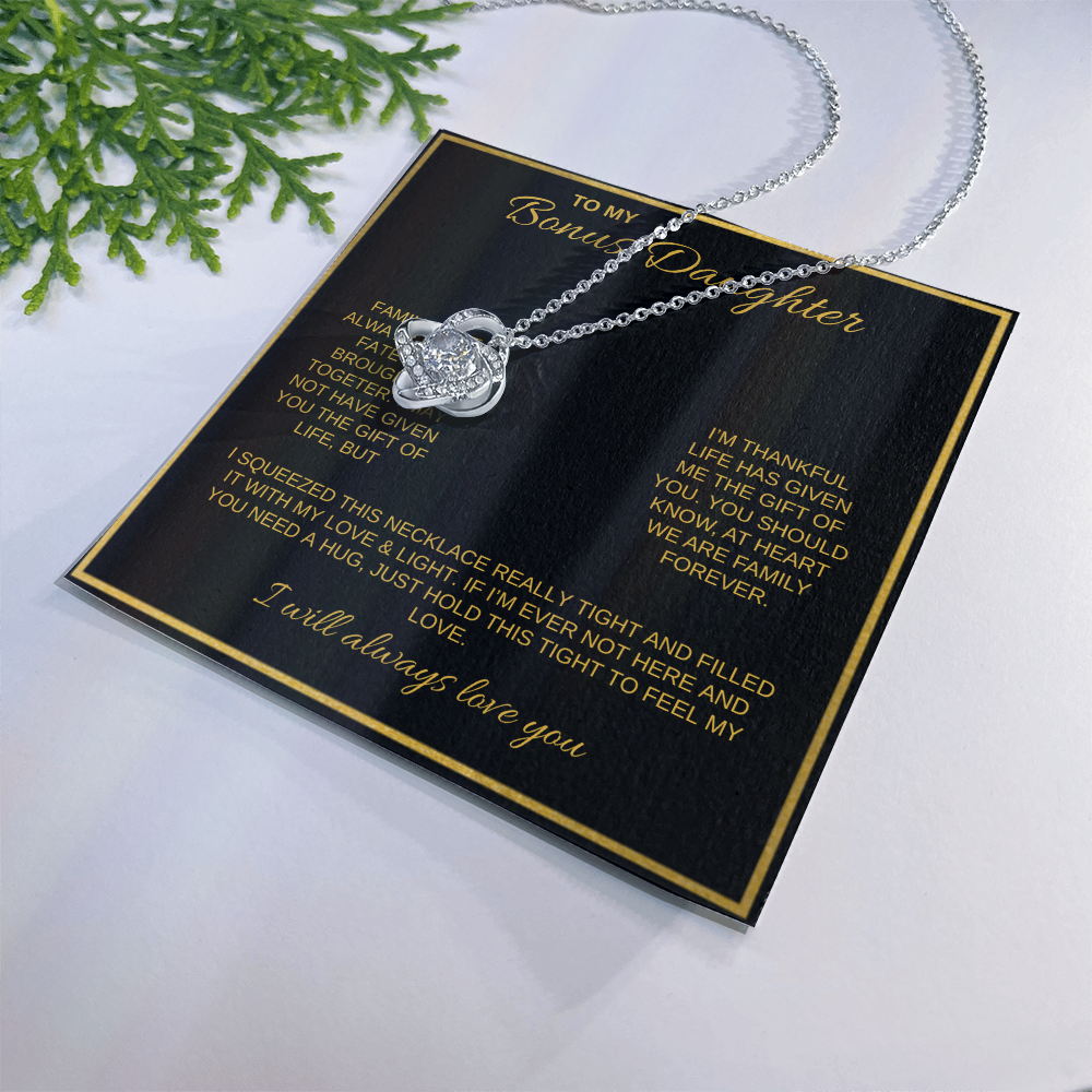 To My Bonus Daughter | Love Knot Necklace