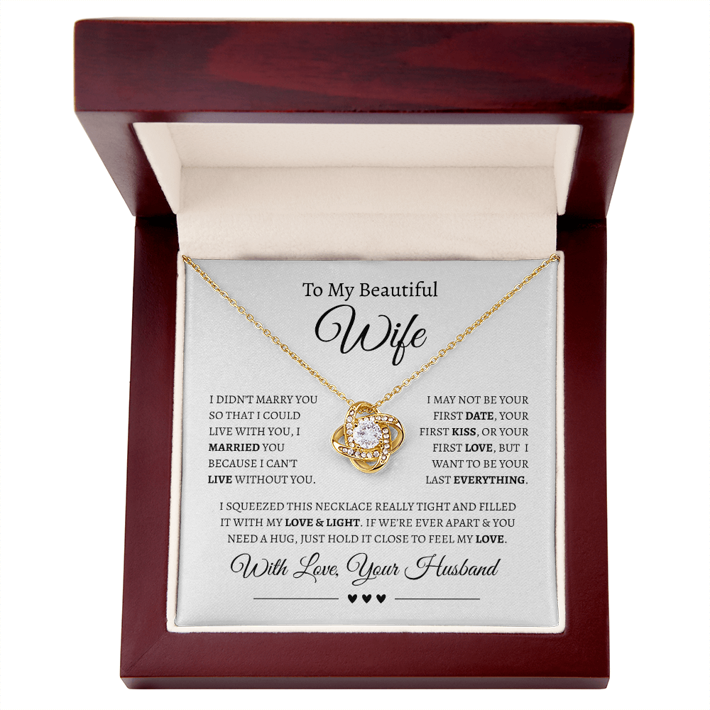 To My Beautiful Wife | Love Knot Necklace