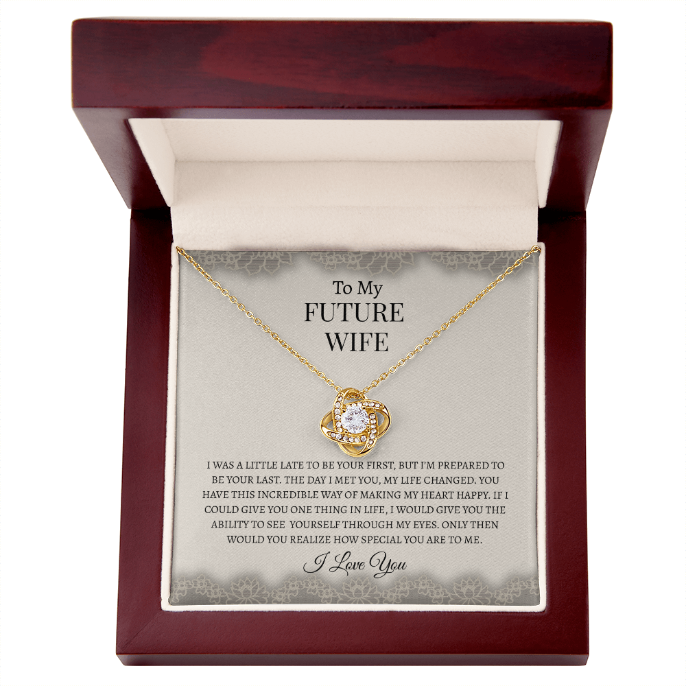 To My Future Wife Gray Lace | Love Knot Necklace