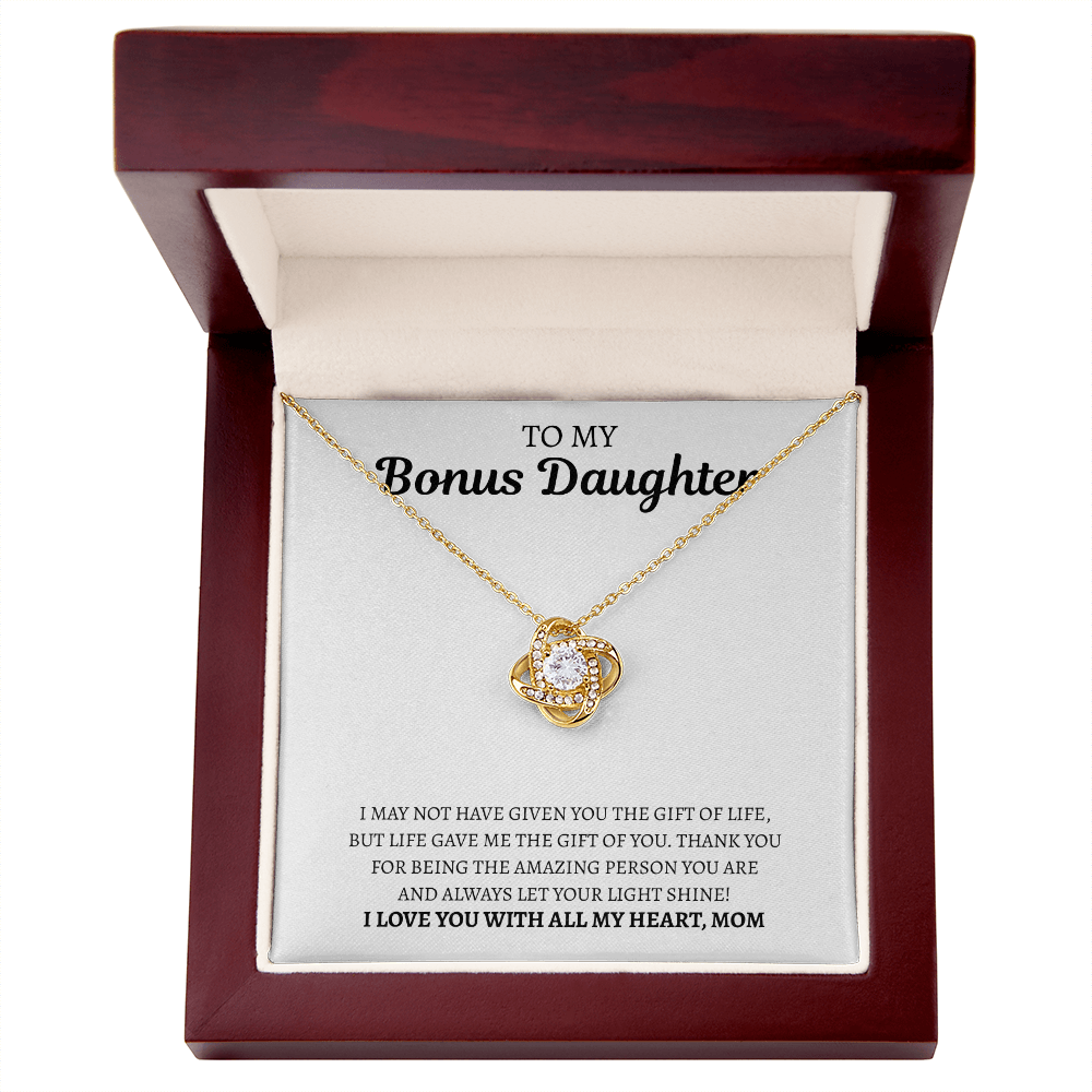 To My Bonus Daughter from Mom | Love Knot Necklace