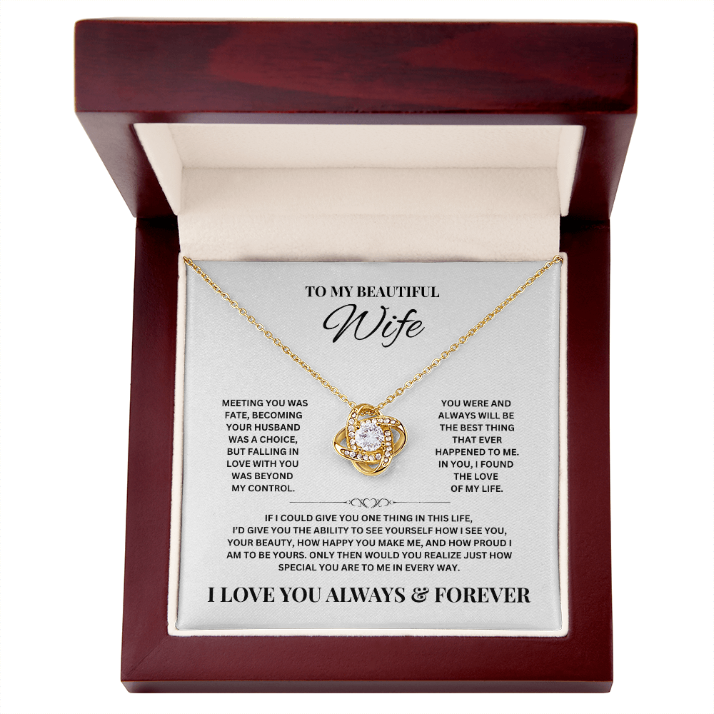 To My Beautiful Wife | Love Knot Necklace