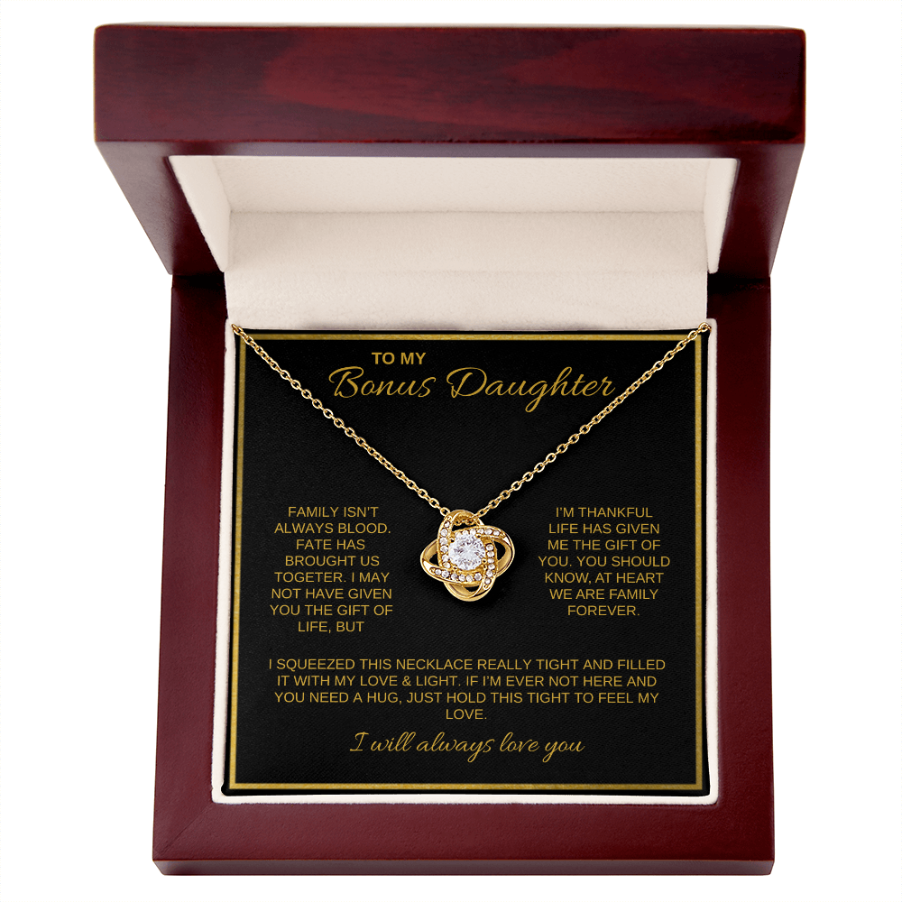 To My Bonus Daughter | Love Knot Necklace