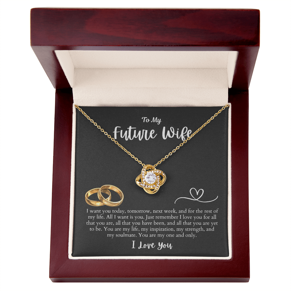 To My Future Wife All I want is You | Love Knot Necklace