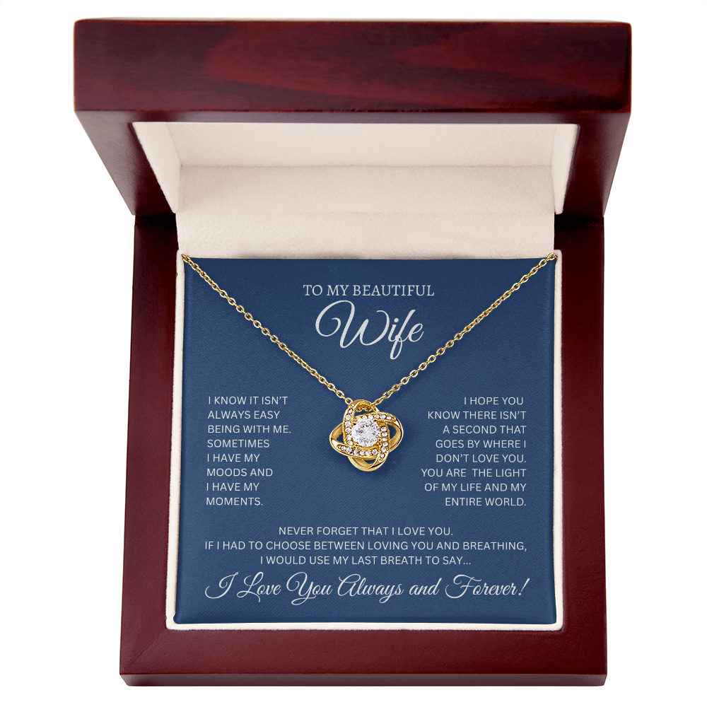 To My Beautiful Wife | Love Knot Necklace