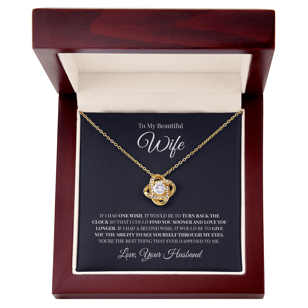 To My Beautiful Wife | Love Knot Necklace