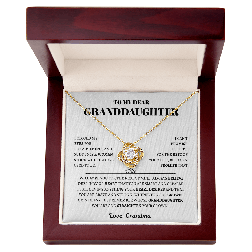 To My Dear Granddaughter from Grandma | Love Knot Necklace